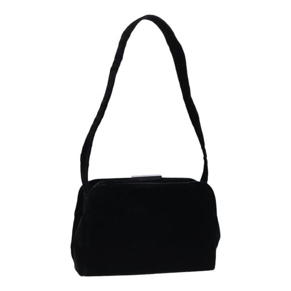 PRADA Shoulder Bag Velor Black - Picture 1 of 12